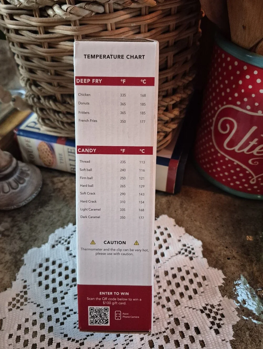 ❤️‍🔥 New Candy Thermometer with Pot Clip New In Box Deep Fry/Candy